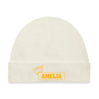 Amelia als Name - Baby Premium Organic Mütze - Naturweiß - Vorne