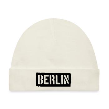 Berlin Slogan - Brandenburger Tor - Alexanderplatz - Baby Premium Organic Mütze - Naturweiß - Vorne