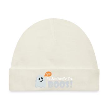 Ich bin nur wegen der Boos hier! Halloween mit dem gewissen Etwas - Baby Premium Organic Mütze - Naturweiß - Vorne