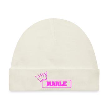 Geschenk für Marle - Baby Premium Organic Mütze - Naturweiß - Vorne