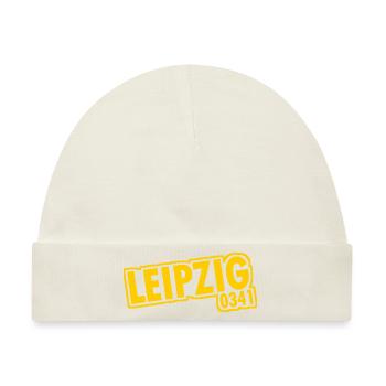 Leipzig - 0341 - Vorwahl - Sachsen - Baby Premium Organic Mütze - Naturweiß - Vorne