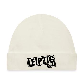 Leipzig - 0341 - Vorwahl - Sachsen - Baby Premium Organic Mütze - Naturweiß - Vorne