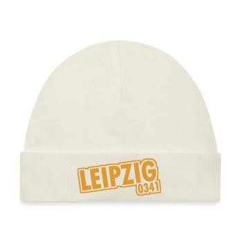 Leipzig - 0341 - Vorwahl - Sachsen - Baby Premium Organic Mütze - Naturweiß - Vorne