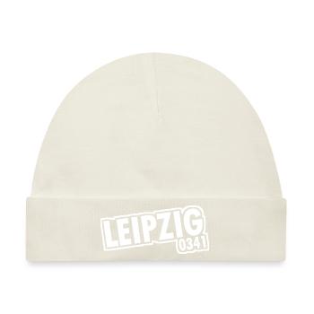 Leipzig - 0341 - Vorwahl - Sachsen - Baby Premium Organic Mütze - Naturweiß - Vorne