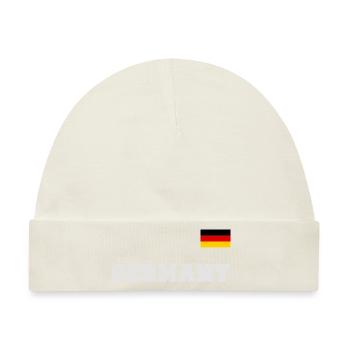 Deutschland Trikot Look GERMANY mit Fahne Flagge - Baby Premium Organic Mütze - Naturweiß - Vorne