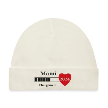 Mami - Future Mami Loading - Baby Premium Organic Mütze - Naturweiß - Vorne