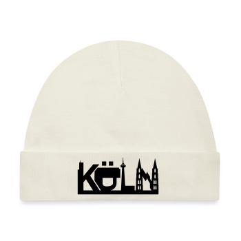 Köln Skyline mit Sehenswürdigkeiten - Baby Premium Organic Mütze - Naturweiß - Vorne