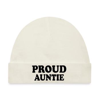 Proud auntie - Baby Premium Organic Mütze - Naturweiß - Vorne