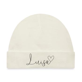 Luisa Name Vorname Mädchen - Baby Premium Organic Mütze - Naturweiß - Vorne