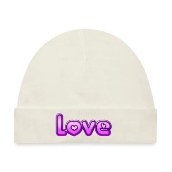 Text Love - Baby Premium Organic Mütze - Naturweiß - Vorne