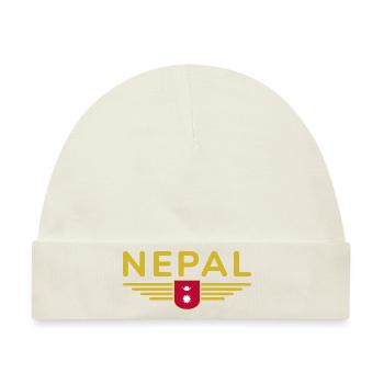 Nepal Design – Himalaya Abenteuer - Baby Premium Organic Mütze - Naturweiß - Vorne