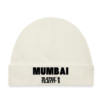 Mumbai - Design mit Koordinaten - Baby Premium Organic Mütze - Naturweiß - Vorne