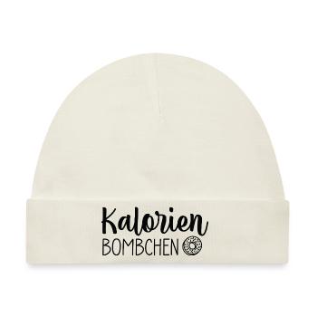 Kalorien Bömbchen 🍩💣 - Baby Premium Organic Mütze - Naturweiß - Vorne