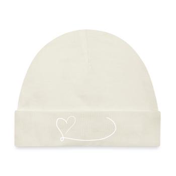 Herz Emoji Skizze - Baby Premium Organic Mütze - Naturweiß - Vorne