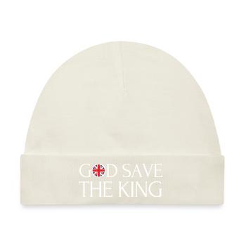 Britischer König Krönung Charles England Flagge - Baby Premium Organic Mütze - Naturweiß - Vorne