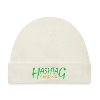 Hashtag 2 Social Media SABRINA Sabrina - Baby Premium Organic Mütze - Naturweiß - Vorne