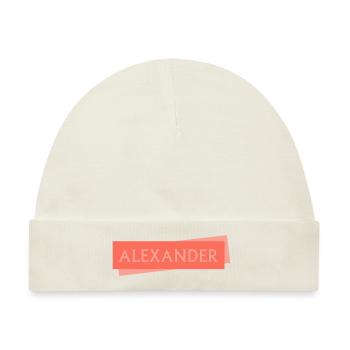 Schild ALEXANDER Alex Alexander - Baby Premium Organic Mütze - Naturweiß - Vorne