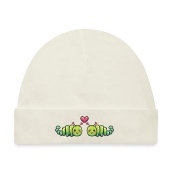Wurm Paar Liebe Valentinstag - Baby Premium Organic Mütze - Naturweiß - Vorne