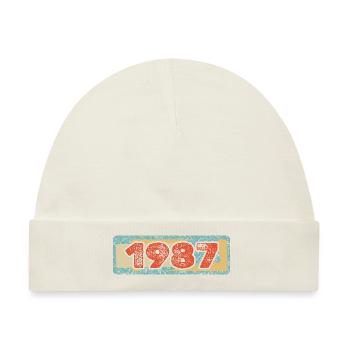 Zahl 1987 - Baby Premium Organic Mütze - Naturweiß - Vorne
