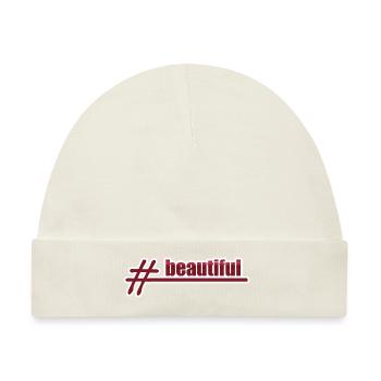Style Hashtag beautiful - Baby Premium Organic Mütze - Naturweiß - Vorne