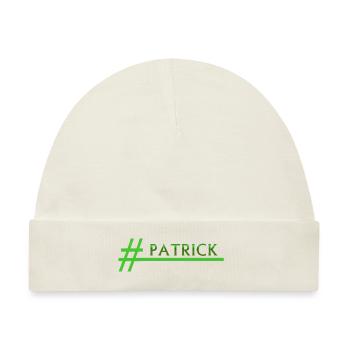 Stylischer Hashtag PATRICK Patrick - Baby Premium Organic Mütze - Naturweiß - Vorne
