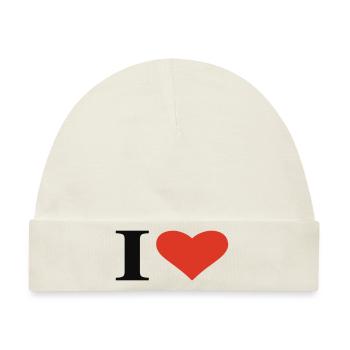 i love - Baby Premium Organic Mütze - Naturweiß - Vorne