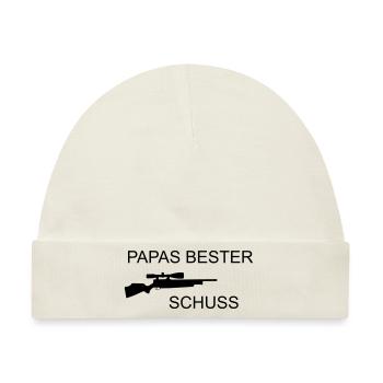 Papas bester Schuss - Baby Premium Organic Mütze - Naturweiß - Vorne