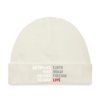 birthplace earth love human freedom peace - Baby Premium Organic Mütze - Naturweiß - Vorne