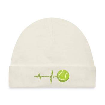 Geschenk Heartbeat Tennis - Baby Premium Organic Mütze - Naturweiß - Vorne