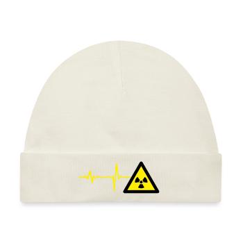 Geschenk Heartbeat Atom Physiker - Baby Premium Organic Mütze - Naturweiß - Vorne