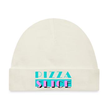 PIZZA SLICE, Miama, lustiges Motiv - Baby Premium Organic Mütze - Naturweiß - Vorne
