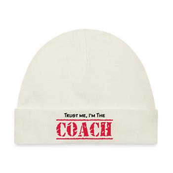 Trust me, I'm the COACH, any colours - Baby Premium Organic Mütze - Naturweiß - Vorne