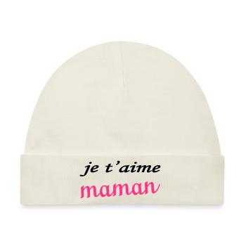 Je t'aime maman - Baby Premium Organic Mütze - Naturweiß - Vorne