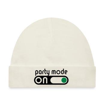 Party Mode On (Feiern / Schalter An) - Baby Premium Organic Mütze - Naturweiß - Vorne