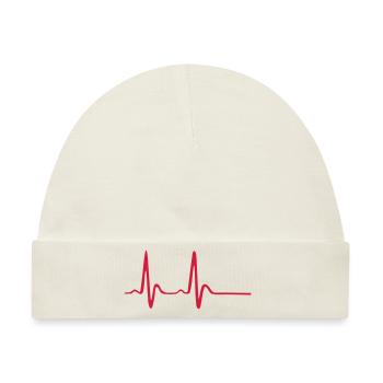Herzschlag, EKG - Baby Premium Organic Mütze - Naturweiß - Vorne