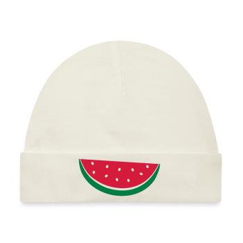 Melonen Scheibe Design - Baby Premium Organic Mütze - Naturweiß - Vorne