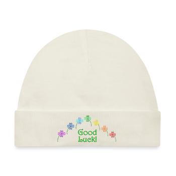 Good Luck; Rainbow; Glücksklee; Four Leaf Clover - Baby Premium Organic Mütze - Naturweiß - Vorne