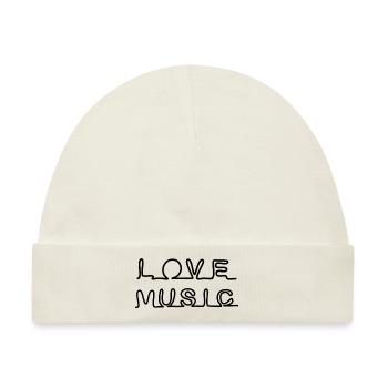 LOVE MUSIC ICON * I love Rock n Roll - Baby Premium Organic Mütze - Naturweiß - Vorne