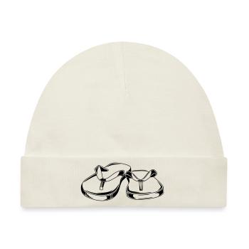 flip flops latschen symbol - Baby Premium Organic Mütze - Naturweiß - Vorne