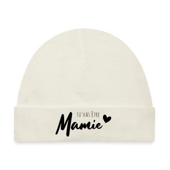 Tu vas être Mamie - Baby Premium Organic Mütze - Naturweiß - Vorne