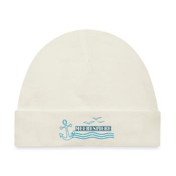 Meeresliebe bunt Schriftzug | Yolo-Artwork - Baby Premium Organic Mütze - Naturweiß - Vorne