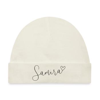 Samira Name Vorname Namenstag - Baby Premium Organic Mütze - Naturweiß - Vorne