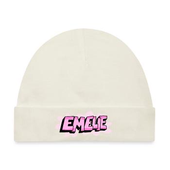 Grafitti Name Emelie - Baby Premium Organic Mütze - Naturweiß - Vorne