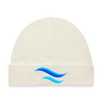 Blaue Wellen Wasser Zeichen Symbol Meer Shirts etc - Baby Premium Organic Mütze - Naturweiß - Vorne