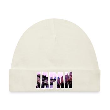 JAPAN Kirschblüte Sakura - Baby Premium Organic Mütze - Naturweiß - Vorne