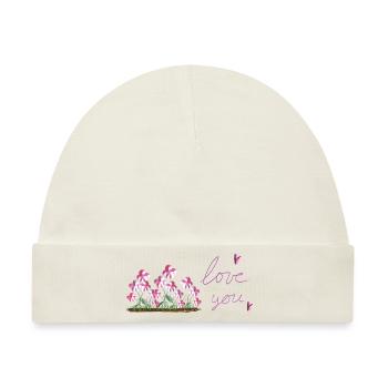 pinke blumen ich liebe dich herz - Baby Premium Organic Mütze - Naturweiß - Vorne