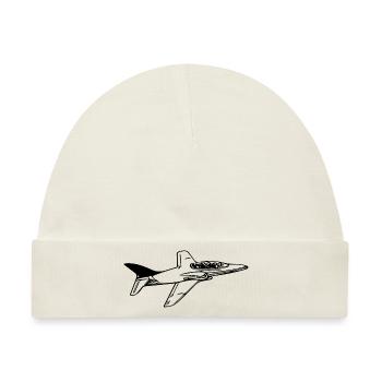 Jet Flugzeug Flieger - Baby Premium Organic Mütze - Naturweiß - Vorne