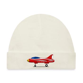 Flugzeug Fahrwerk Deutschland Flagge Rot - Baby Premium Organic Mütze - Naturweiß - Vorne