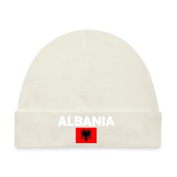 Albanien - Baby Premium Organic Mütze - Naturweiß - Vorne