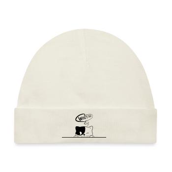 Katze versteckt sich Katzenliebhaber Geschenk - Baby Premium Organic Mütze - Naturweiß - Vorne